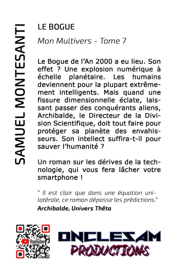 Back cover of EBOOK - LE BOGUE - Mon Multivers – Tome 7
