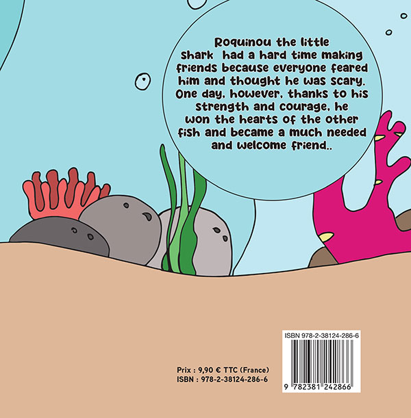 Back cover of LIVRE - ROQUINOU, THE LITTLE SHARK