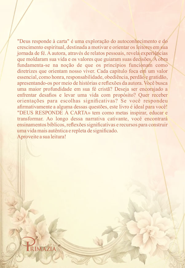 Back cover of EBOOK - DEUS RESPONDE A CARTA