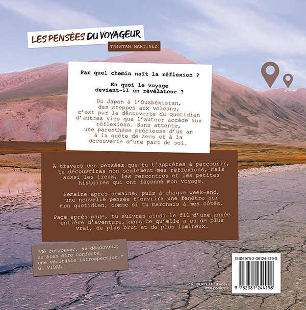 Back cover of LIVRE - LES PENSÉES DU VOYAGEUR