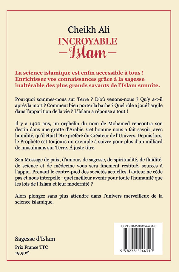 Back cover of LIVRE - INCROYABLE ISLAM