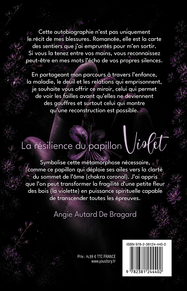Back cover of LIVRE - LA RÉSILIENCE DU PAPILLON VIOLET