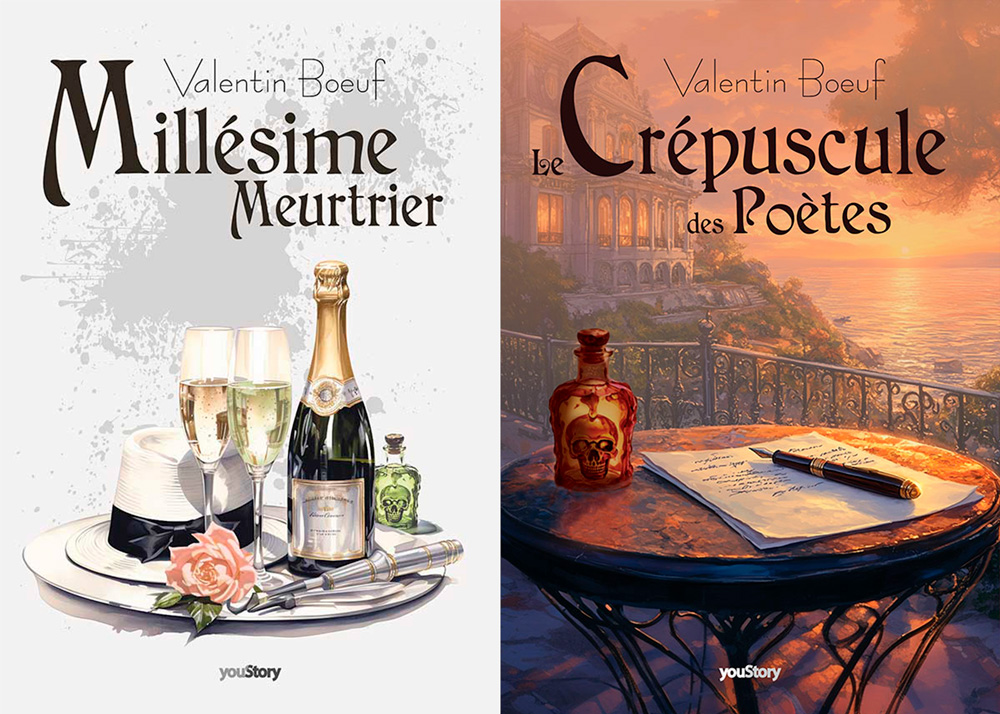 Couvertures roman cosy mystery auteur français